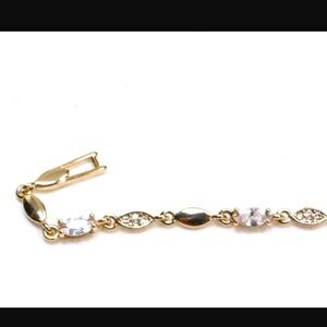 Givenchy Crystal Gold Tone Thin Bracelet